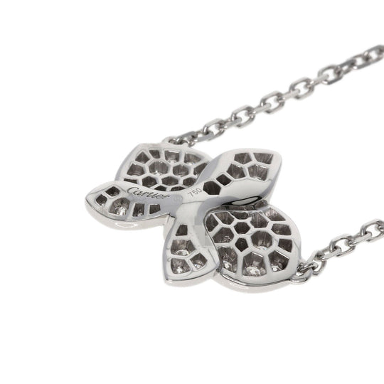 CARTIER Necklace K18WG Silver Caress d'Orchid Pal Diamond