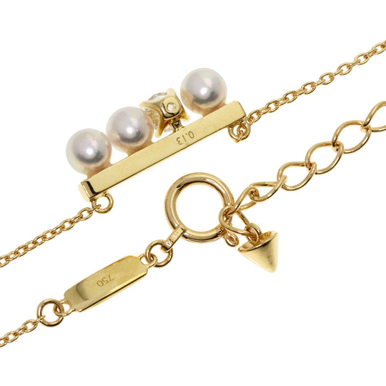 TASAKI Necklace 18K Yellow Gold gold Petit Balance Diamond Solo Pearl Women Used Authentic