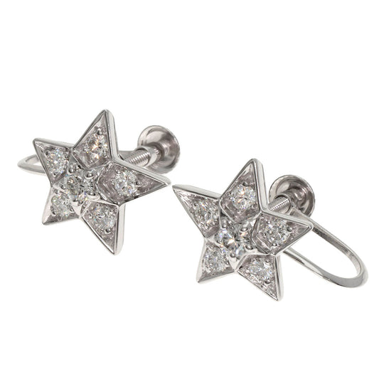 CHANEL Earring K18WG Silver Comet diamond
