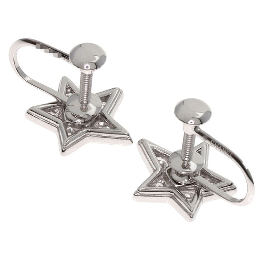 CHANEL Earring K18WG Silver Comet diamond