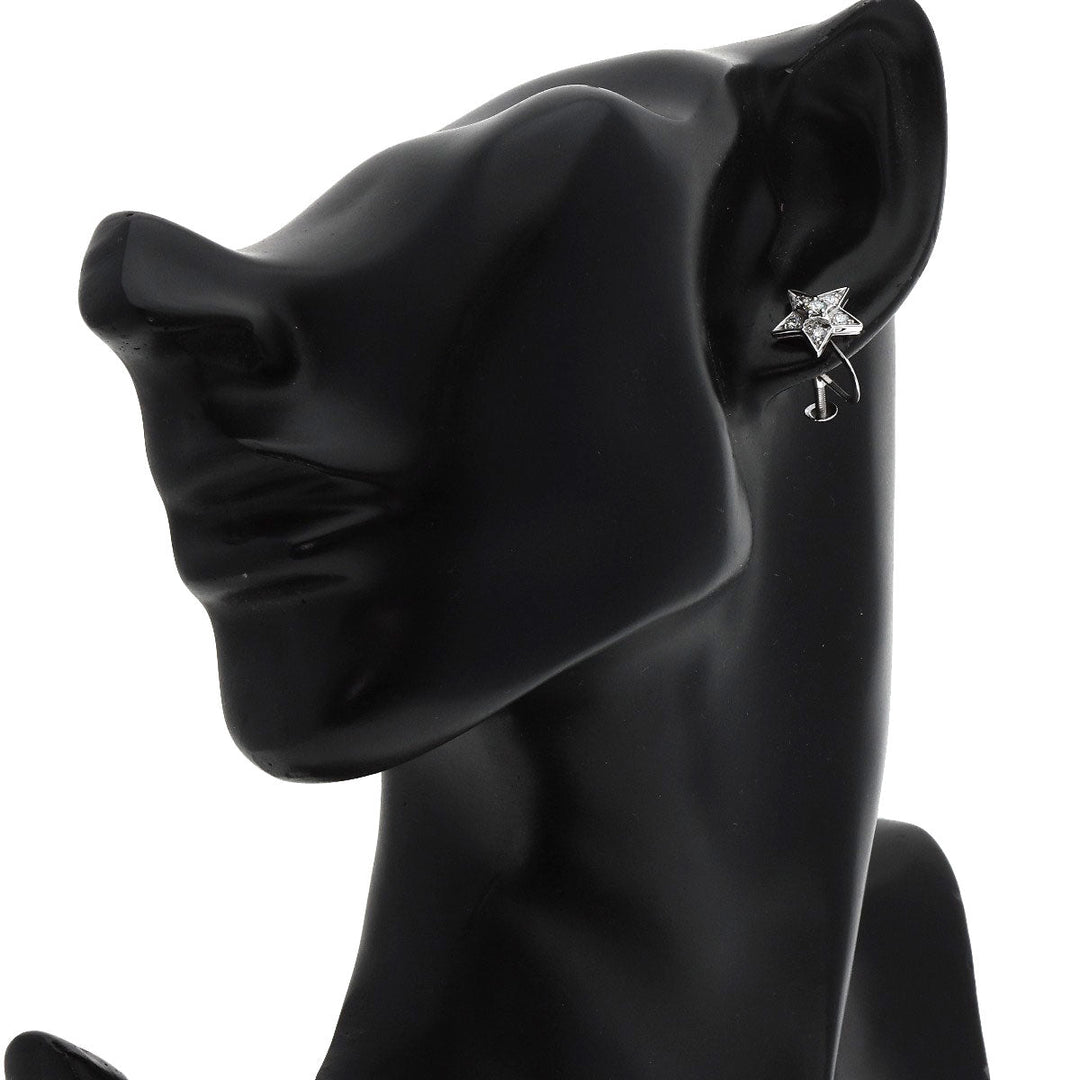 CHANEL Earring K18WG Silver Comet diamond