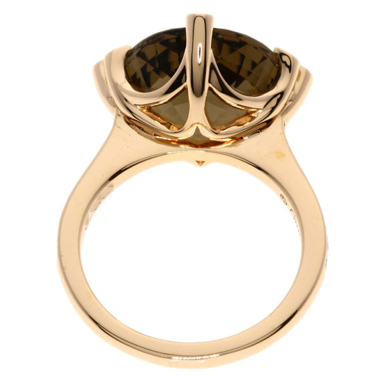 CARTIER Ring 18K Pink Gold gold Indian Mystery Smoky Quartz Diamond #51