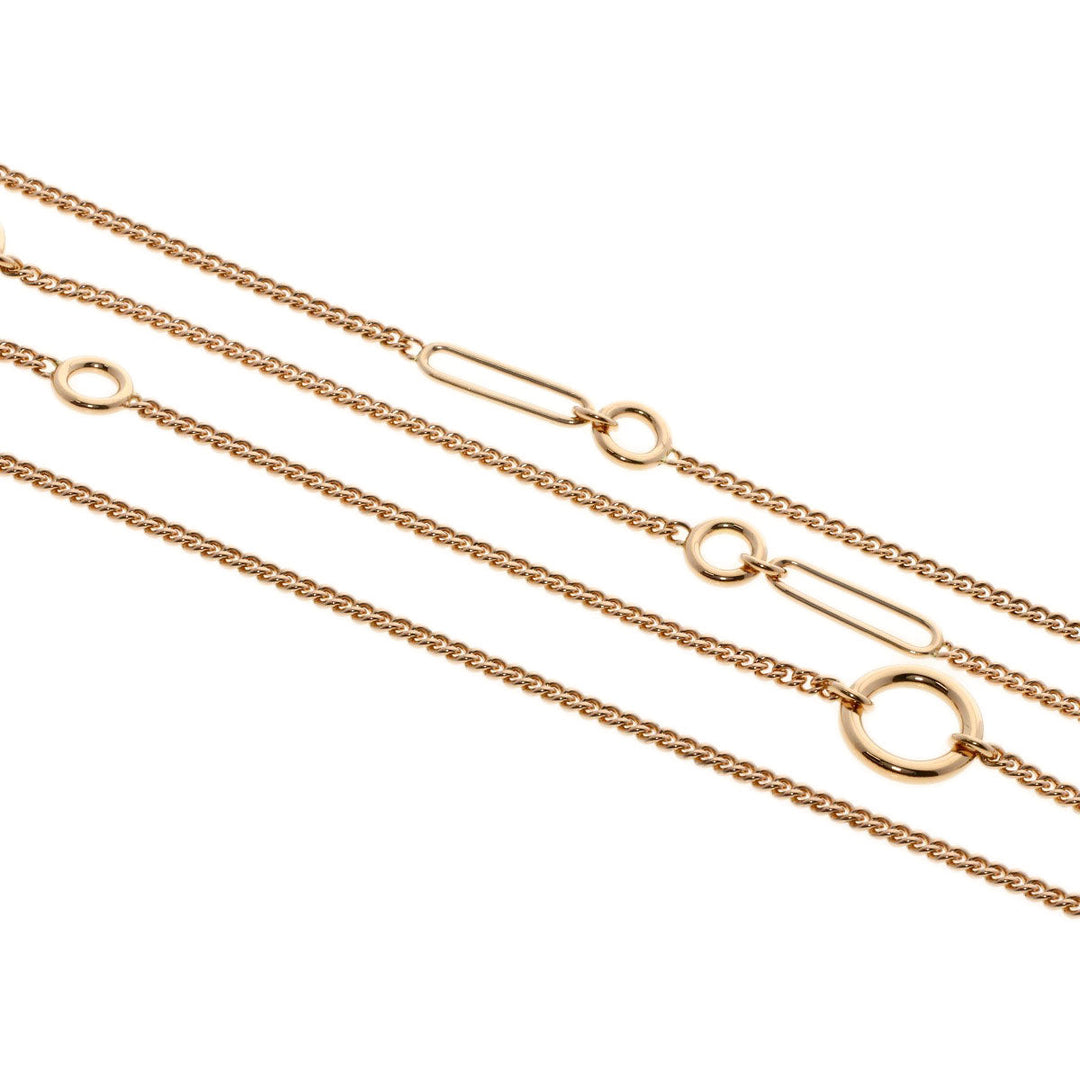 HERMES Necklace 18K Pink Gold Silver Chaine d'Ancre Echappé Long