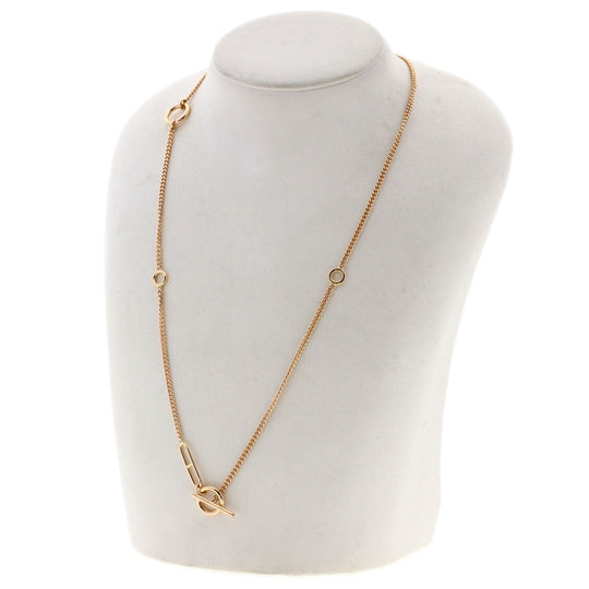 HERMES Necklace 18K Pink Gold Silver Chaine d'Ancre Echappé Long