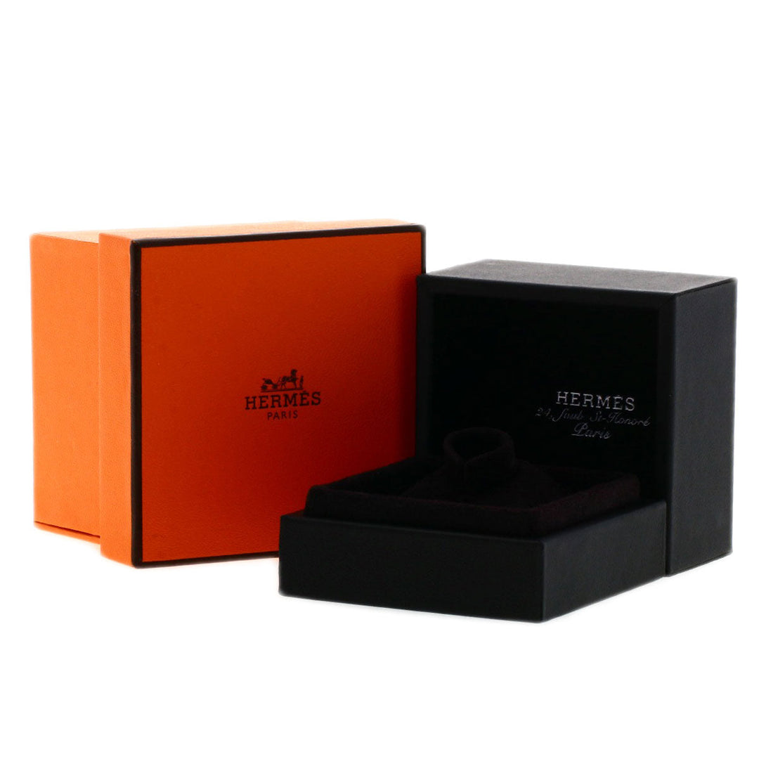 HERMES Ring 18K Pink Gold gold Chene Dunkle Divine Diamond #51