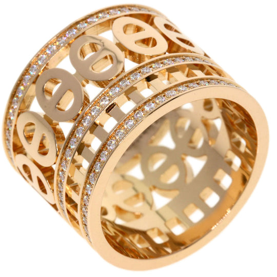 HERMES Ring 18K Pink Gold gold Chene Dunkle Divine Diamond #51