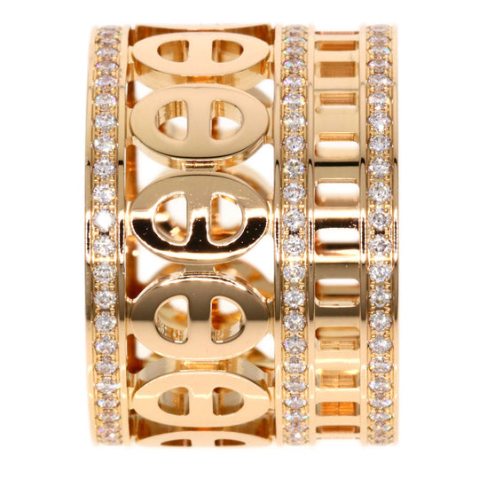 HERMES Ring 18K Pink Gold gold Chene Dunkle Divine Diamond #51