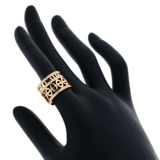HERMES Ring 18K Pink Gold gold Chene Dunkle Divine Diamond #51