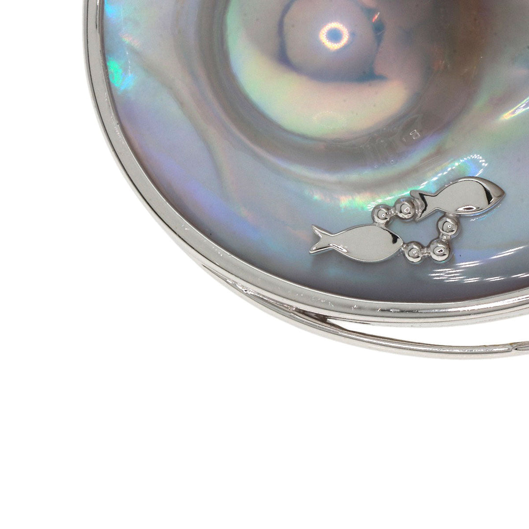 TASAKI Brooch K18WG Silver Mabe Pearl Pearl Sea Motif Color Stone Women Used Authentic