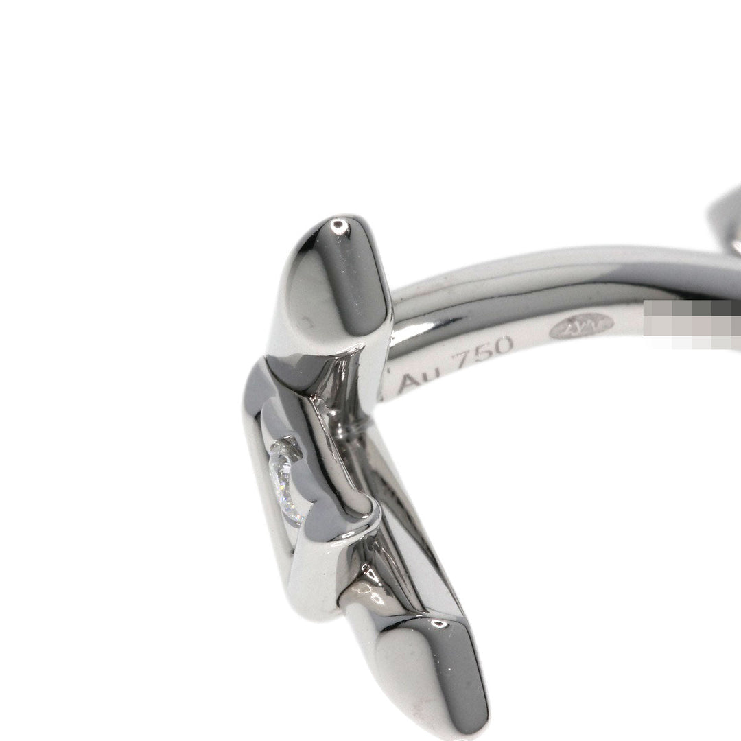 LOUIS VUITTON cuffs K18WG Silver Volt One Diamond mens Used Authentic