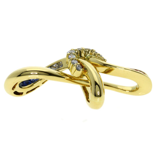 JUNE Pendant top 18K Yellow Gold gold Sapphire diamond