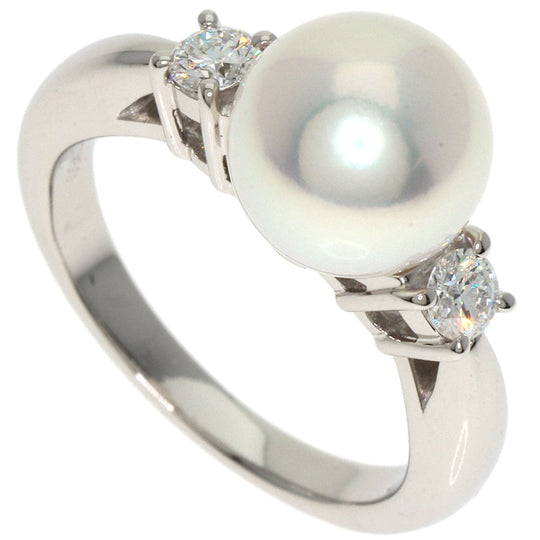 MIKIMOTO Ring PT950 Silver Pearl pearl diamond Women Used Authentic