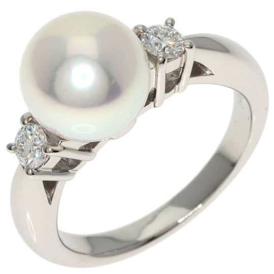 MIKIMOTO Ring PT950 Silver Pearl pearl diamond Women Used Authentic
