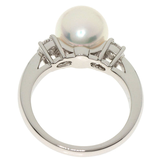 MIKIMOTO Ring PT950 Silver Pearl pearl diamond Women Used Authentic