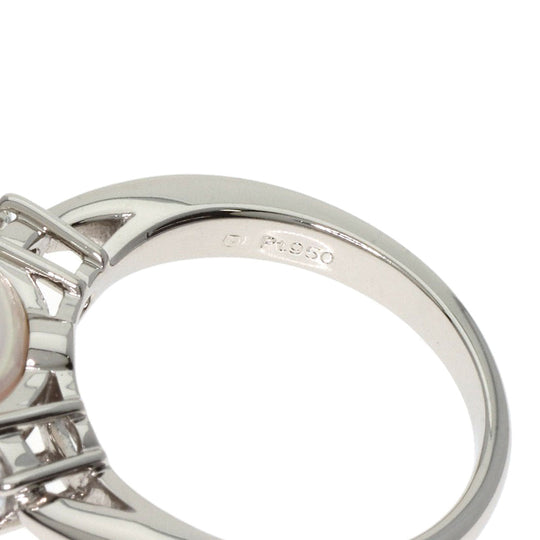MIKIMOTO Ring PT950 Silver Pearl pearl diamond Women Used Authentic