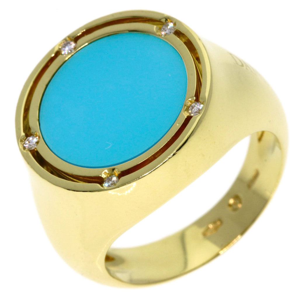 Damiani Ring 18K Yellow Gold gold turquoise diamond Women Used Authentic