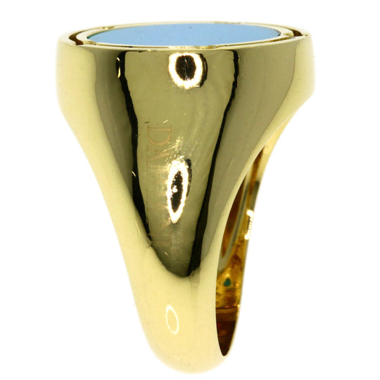 Damiani Ring 18K Yellow Gold gold turquoise diamond Women Used Authentic