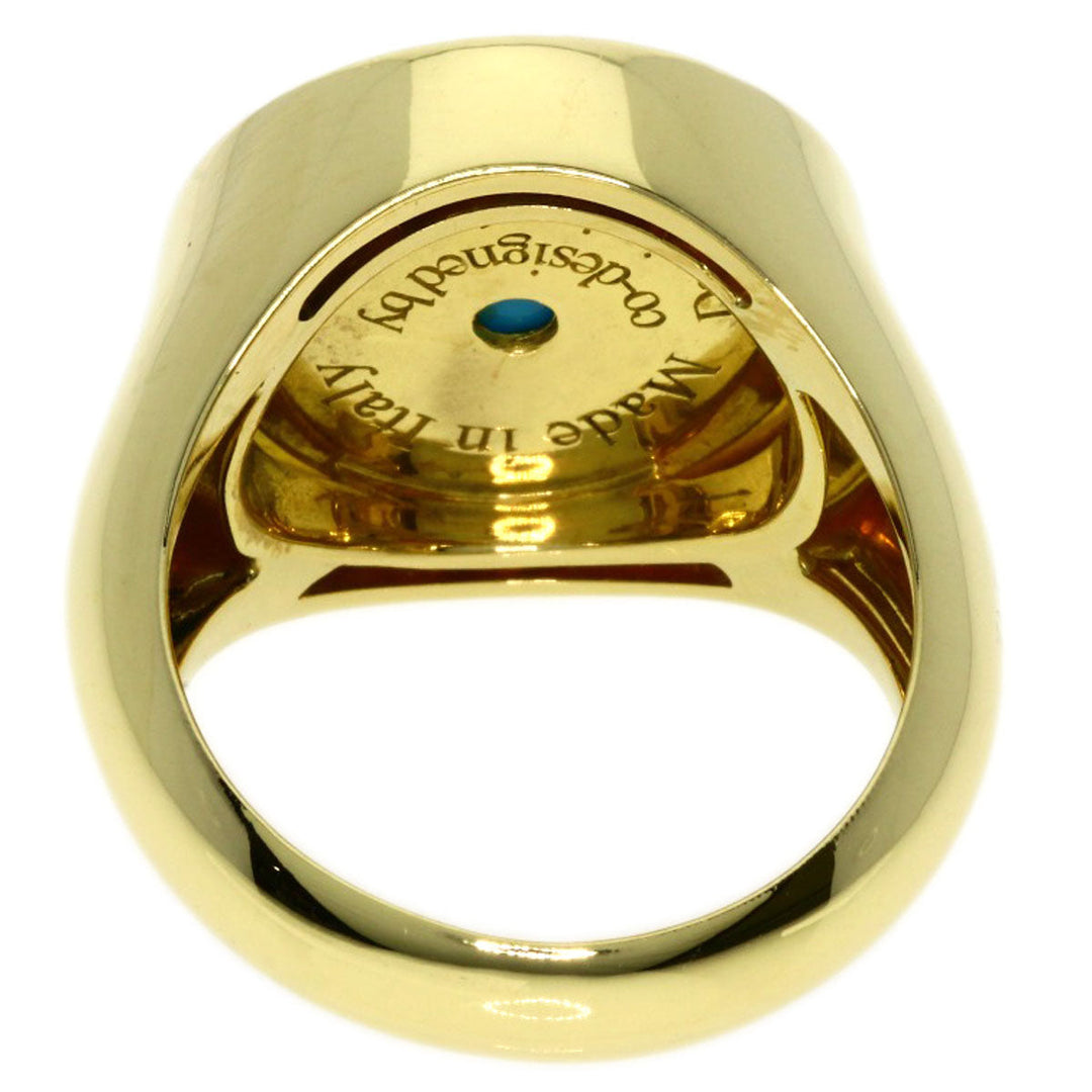 Damiani Ring 18K Yellow Gold gold turquoise diamond Women Used Authentic