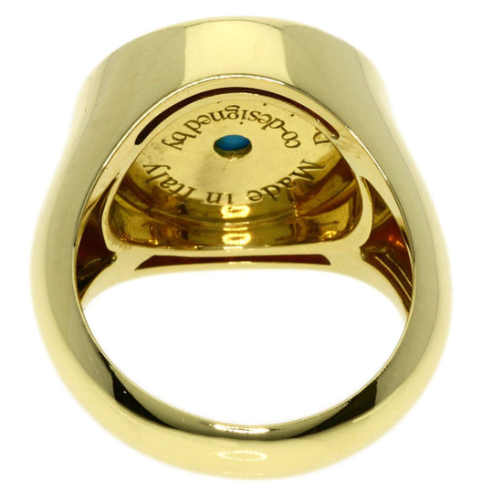 Damiani Ring 18K Yellow Gold gold turquoise diamond Women Used Authentic