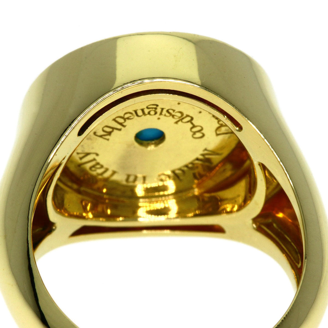 Damiani Ring 18K Yellow Gold gold turquoise diamond Women Used Authentic