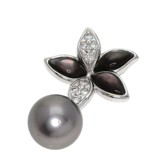 TASAKI Pendant top K18WG Silver Pearl pearl diamond