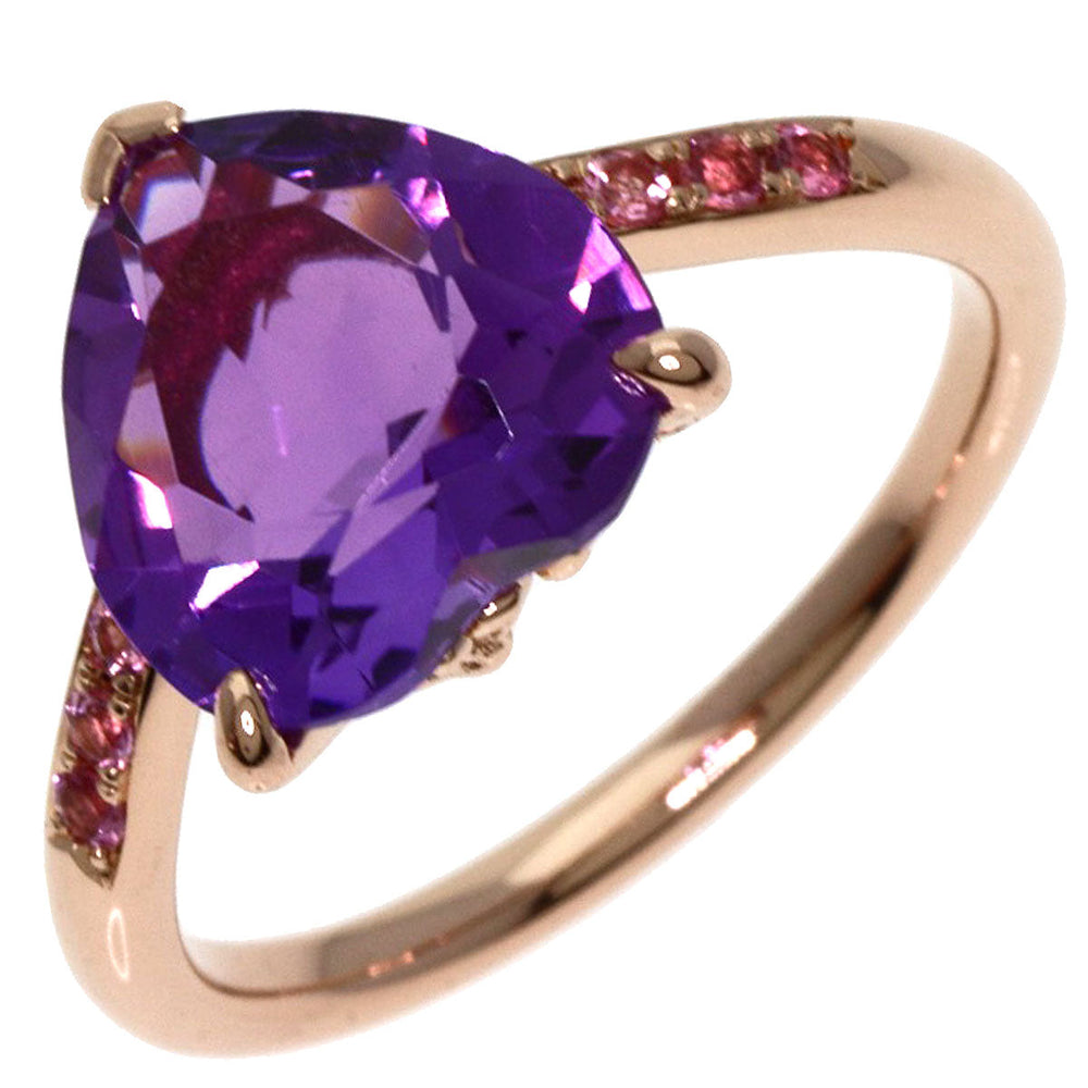 K.UNO Ring 18K Pink Gold gold Heart motif amethyst Women Used Authentic