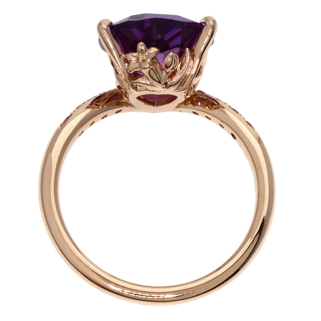 K.UNO Ring 18K Pink Gold gold Heart motif amethyst Women Used Authentic