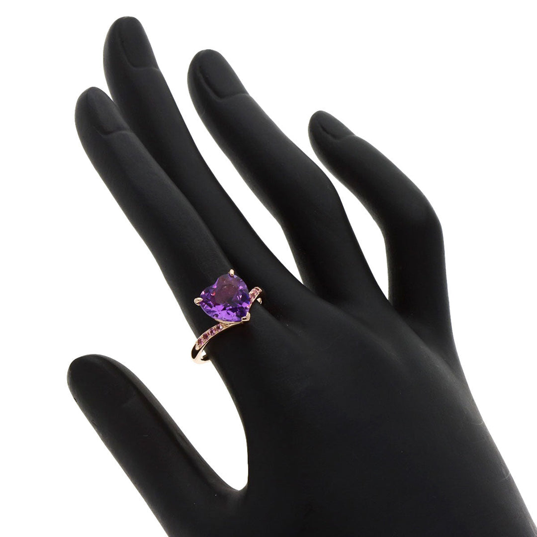 K.UNO Ring 18K Pink Gold gold Heart motif amethyst Women Used Authentic