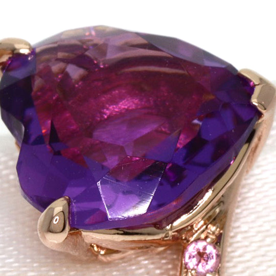 K.UNO Ring 18K Pink Gold gold Heart motif amethyst Women Used Authentic