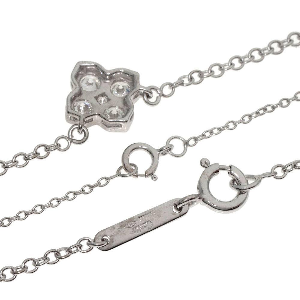 CARTIER Necklace K18WG Silver Hindu Diamond Women Used Authentic