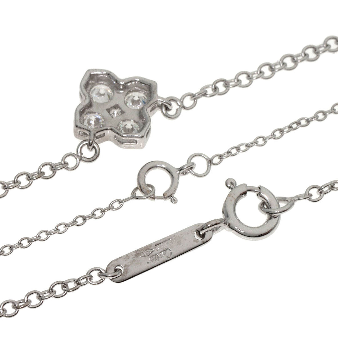 CARTIER Necklace K18WG Silver Hindu Diamond Women Used Authentic