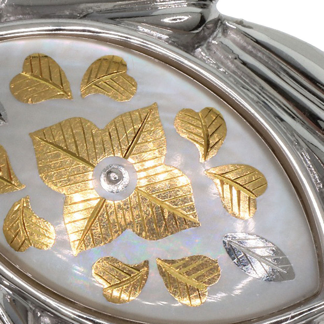 MIKIMOTO Brooch K18WG Silver Pikwe Feather Women Used Authentic