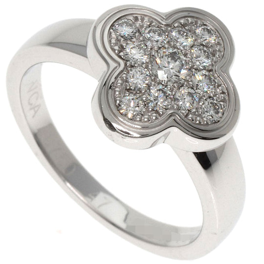 Van Cleef & Arpels Ring K18WG Silver Pure Alhambra Small Model Diamond Women Used Authentic