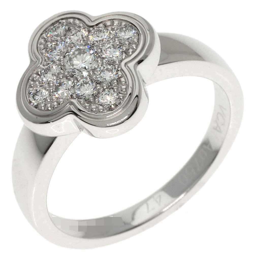 Van Cleef & Arpels Ring K18WG Silver Pure Alhambra Small Model Diamond Women Used Authentic
