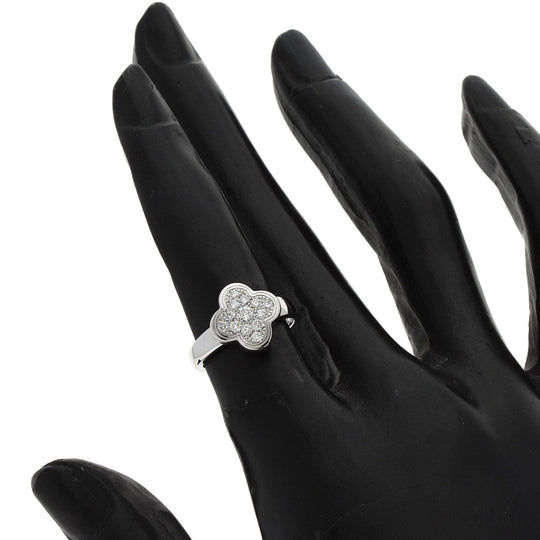 Van Cleef & Arpels Ring K18WG Silver Pure Alhambra Small Model Diamond Women Used Authentic