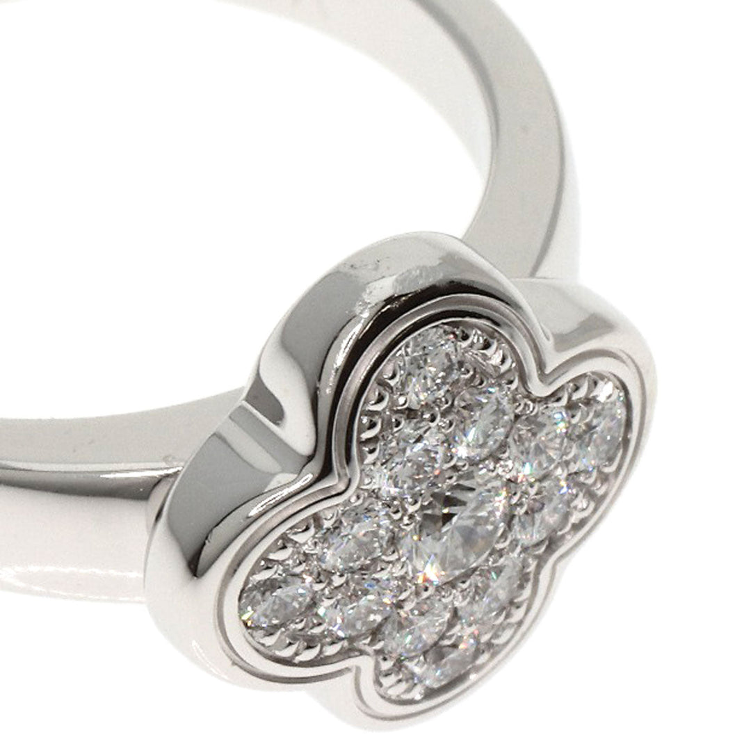 Van Cleef & Arpels Ring K18WG Silver Pure Alhambra Small Model Diamond Women Used Authentic