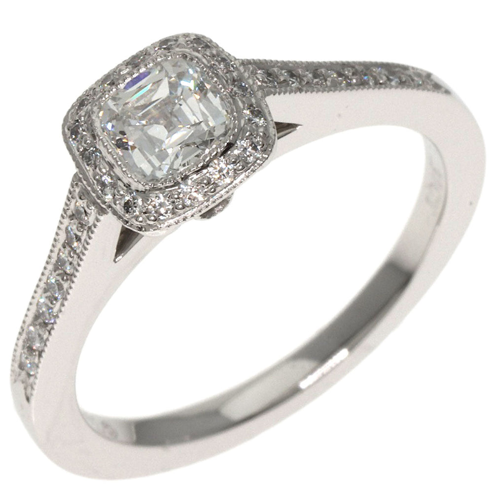 TIFFANY&Co. Ring PT950 Silver Legacy Diamond Women Used Authentic