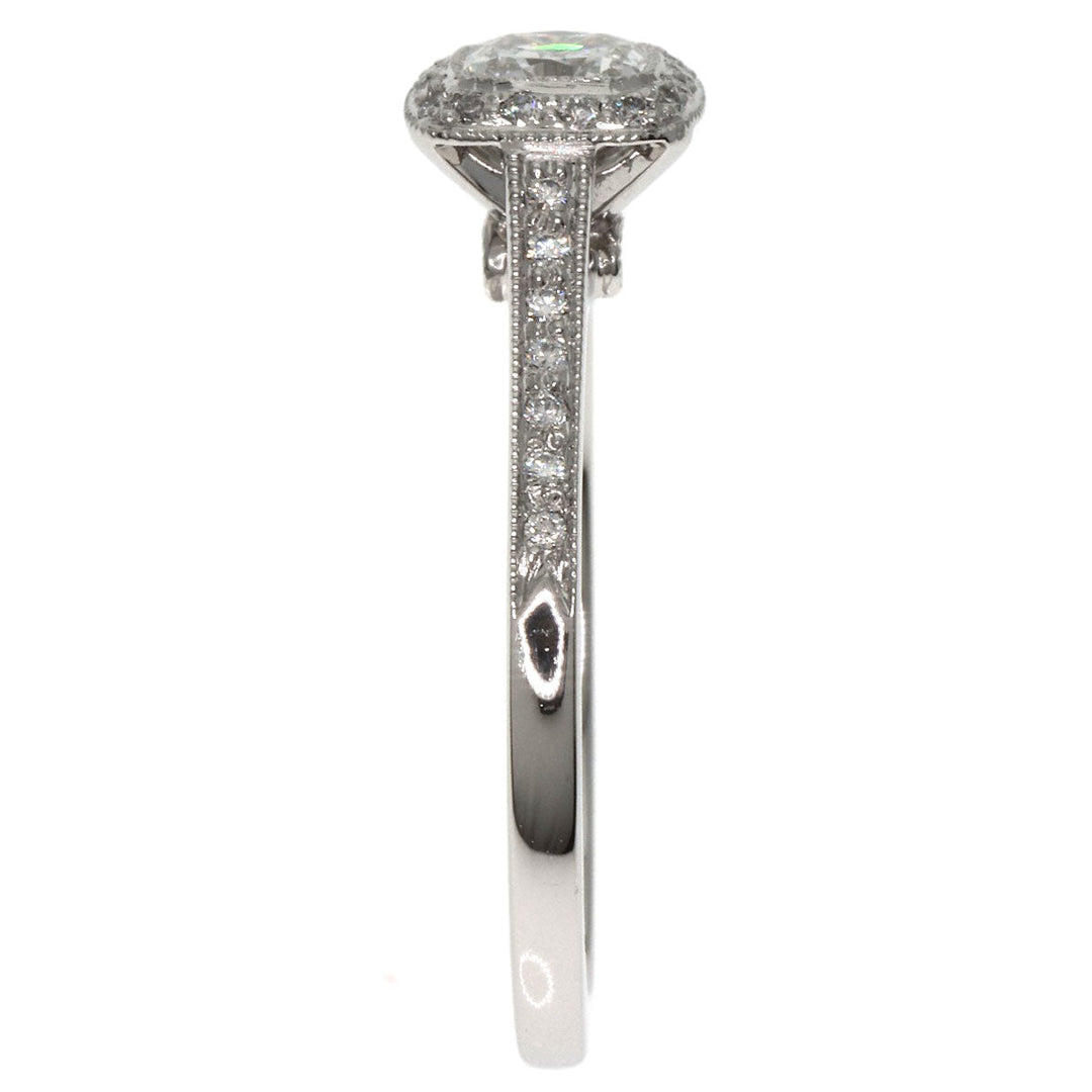 TIFFANY&Co. Ring PT950 Silver Legacy Diamond Women Used Authentic