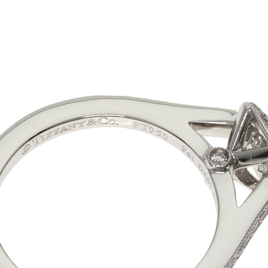 TIFFANY&Co. Ring PT950 Silver Legacy Diamond Women Used Authentic