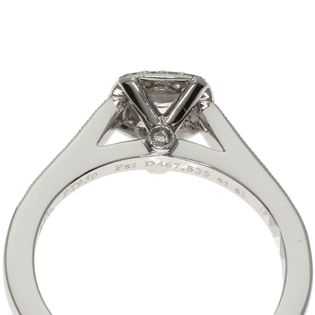 TIFFANY&Co. Ring PT950 Silver Legacy Diamond Women Used Authentic