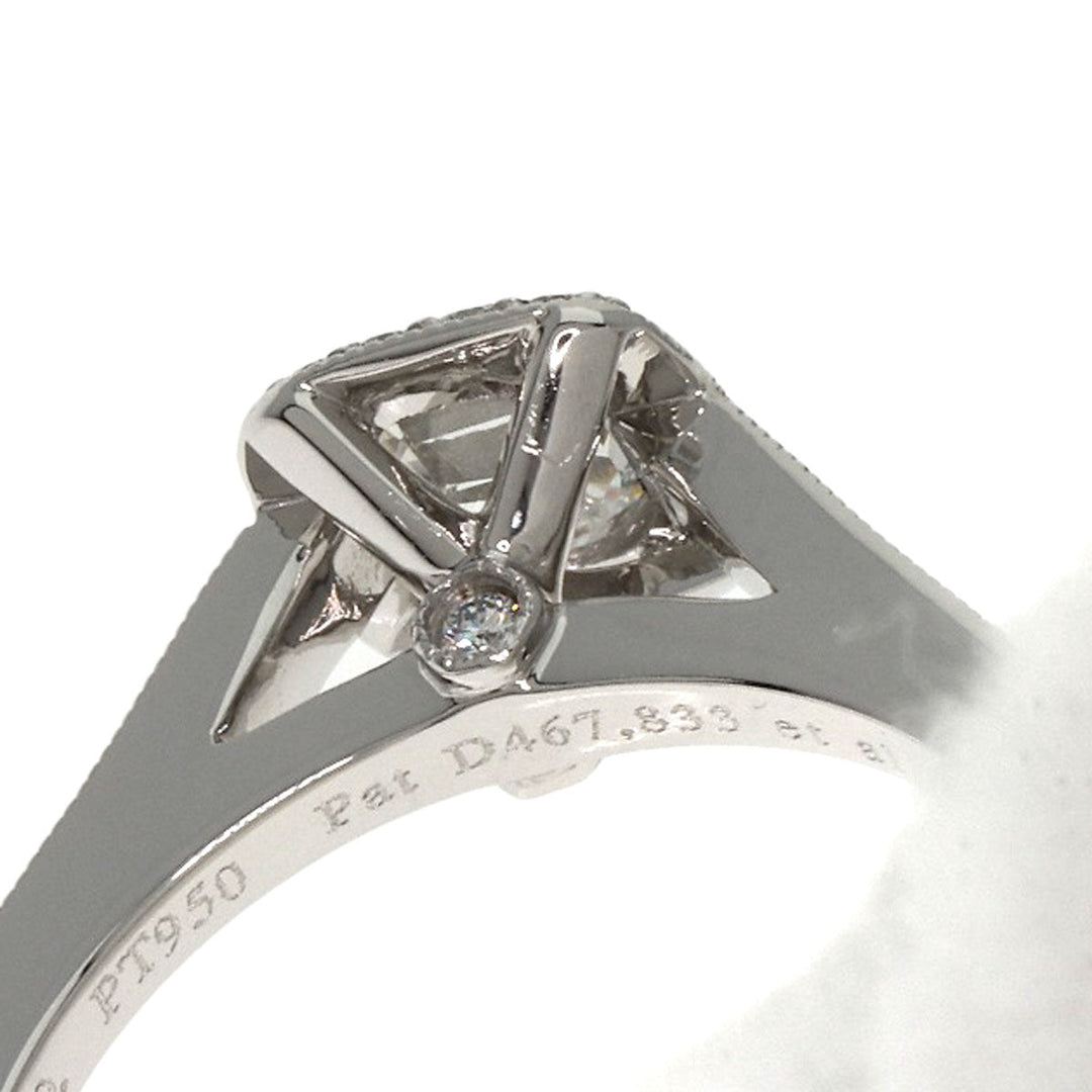 TIFFANY&Co. Ring PT950 Silver Legacy Diamond Women Used Authentic