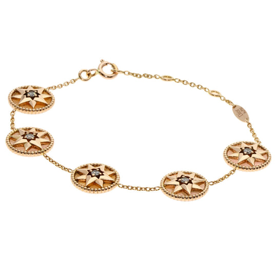 Dior bracelet 18K Pink Gold gold Rose des Vents Diamond Pink Opal 5 Icon