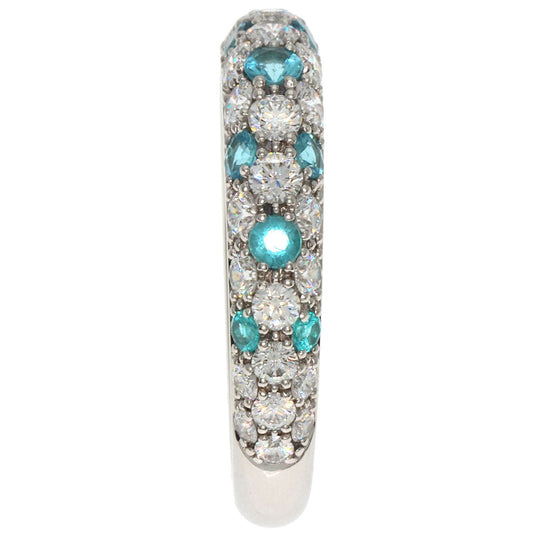 Gimel Ring PT950 Silver Paraiba tourmaline Women Used Authentic