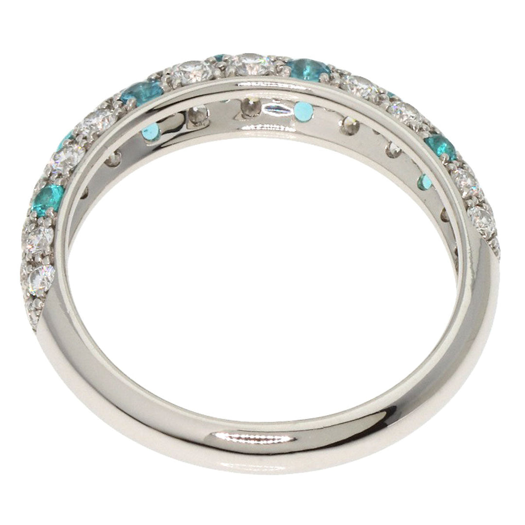 Gimel Ring PT950 Silver Paraiba tourmaline Women Used Authentic