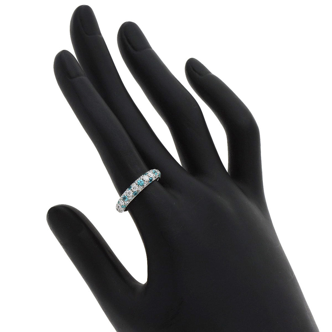 Gimel Ring PT950 Silver Paraiba tourmaline Women Used Authentic