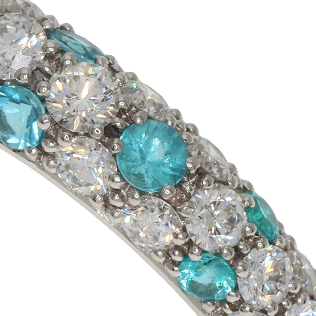 Gimel Ring PT950 Silver Paraiba tourmaline Women Used Authentic