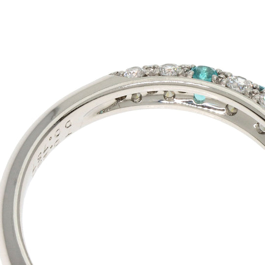 Gimel Ring PT950 Silver Paraiba tourmaline Women Used Authentic