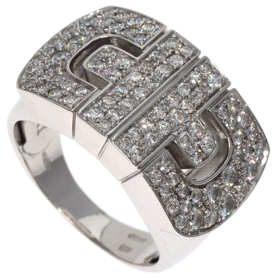BVLGARI Ring K18WG Silver Parentesi Pavé Diamonds