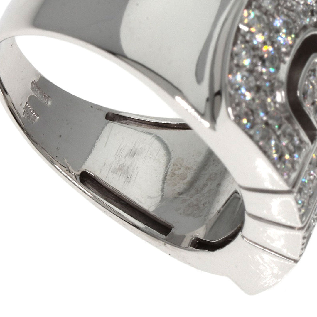 BVLGARI Ring K18WG Silver Parentesi Pavé Diamonds