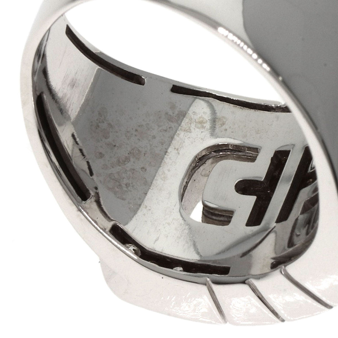 BVLGARI Ring K18WG Silver Parentesi Pavé Diamonds
